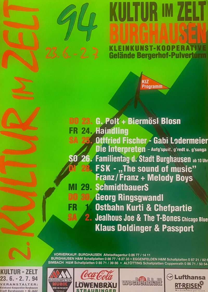 Kultur im Zelt Plakat 1994 Fotos Stadtarchiv © J. Fickert
