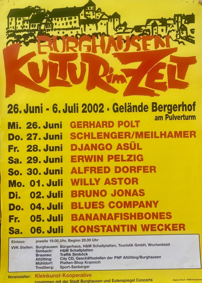Kultur im Zelt Plakat 2002 Fotos Stadtarchiv © J. Fickert